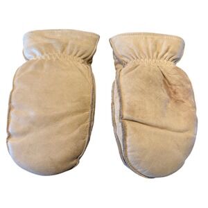 Wells Lamont Mens Large Leather Mittens Tan 3M Thinsulate Precurved Work Style